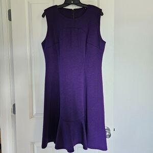 Elie Tahari purple dress, casual luxury, sz 14
